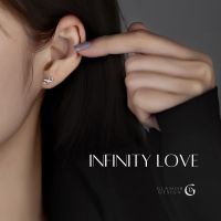 GLAMOR✨ต่างหูฝังเพชร INFINITY SYMBOL ต่างหูเงินแท้ ต่างหูเพชร ต่างหูแฟชั่น ต่างหูออกงาน ต่างหูผู้หญิง