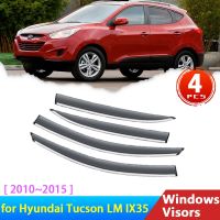 4x Car Side Windows Visors for Hyundai Tucson LM IX35 Elite 2010~2015 Accessories Deflectors Rain Eyebrow Guards Sun Visor Smoke