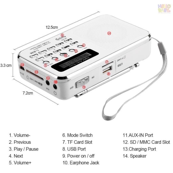 วิทยุเสียงดี-ดัง-รุ่น-l-938-audio-player-วิทยุฟังหวย-วิทยุพกพา-วิทยุรถยนต์-เครื่องเล่นวิทยุ-คละสี