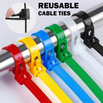 Nylon Cable Tie 100pcs Releasable Convenient High Quality Reusable Detachable Binding Plastic Tape Nylon Zip Bundle Nylon Solid