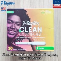 Playtex® Clean Comfort Organic Cotton Tampons, Regular or Super 30 Pieces ผ้าอนามัยแบบสอด เหมาะกับวันมาปกติ และ วันมามาก