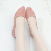 Womens Flat Shoes Korean Fashion Solid Color Pointed Ballet Flats