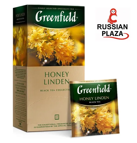 Greenfield Honey Linden ชาดำ ขนาด 25 ซอง . สินค้าจากรัสเซีย รสชาติหอม ...