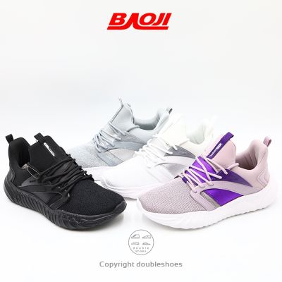 BAOJI [BJW630]ของแท้ 100% รองเท้าผ้าใบผู้หญิง รองเท้าวิ่ง รองเท้าออกกำลังกาย  (ดำ/ ขาว /เทา /ม่วง) ไซส์ 37-41