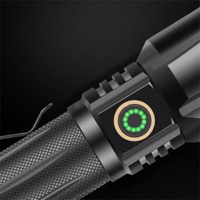 Xhp160 Strong Light Tactical Flashlight Type-C Rechargeable Aluminum Alloy Torches Zoom Strong Light Flashlight Portable Lights