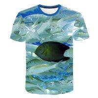 3D Sea Fishes พิมพ์เสื้อยืดผู้ชาย Ocean Life O-Neck แขนสั้นบุคลิกสบายฤดูร้อนตลกเสื้อยืดเย็นสำหรับผู้หญิง XS-5XL