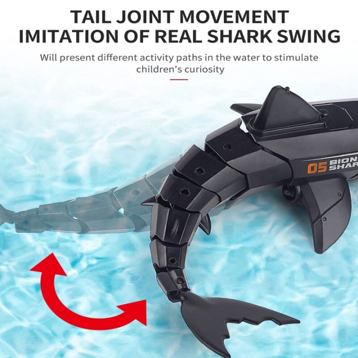 funny-รีโมทคอนโทรลของเล่นฉลามรีโมทคอนโทรลหุ่นยนต์สัตว์อ่างอาบน้ำสระว่ายน้ำของเล่นไฟฟ้าเด็กเล่น-cool-shark-submarine