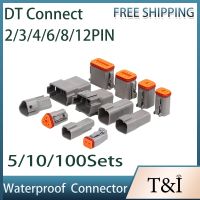 5/10/100ชุดอุปกรณ์ Deutsch DT 2P/3P/4P/6P/8P 22-16AWG ขั้วต่อสายไฟไฟฟ้ากันน้ำ DT04-2P DT06-2S สำหรับ DT04-3P รถ