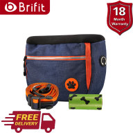 Brifit Dog Treat Pouch Bag để huấn luyện Vật nuôi di động bằng vải Oxford không thấm nước Túi đi bộ có đai điều chỉnh, Bộ phân phối túi Poop, Thiết kế đóng cửa tự động, 4 cách mặc Màu xanh thumbnail