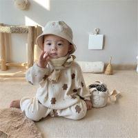 Baby Clothes Set Autumn New Baby Clothes Set Toddler Bebe Boys Spring Hoodie Suit Bear Print Waffle Clothing Pajamas Set