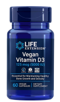 Life Extension Vegan Vitamin D3 - 125 mcg (5000 IU) / 60 Vegan Capsules