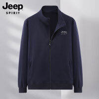 JEEP SPIRIT เสื้อสเวตเตอร์ผู้ชาย,เสื้อกันหนาวทรงหลวมเสื้อสเวตเตอร์ถักผ้าฝ้ายบางระบายอากาศได้ดีเสื้อโค๊ตแนวสปอร์ต