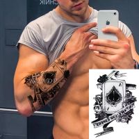 Waterproof Temporary Tattoo Sticker Playing Card Spades A Creative Body Art Flash Tatoo Fake Tatto Stickers for Girl Men Women