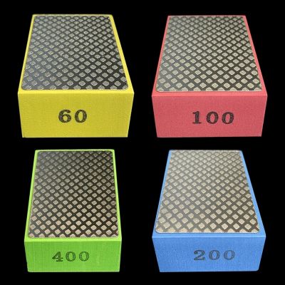 【LZ】☊  Diamond Hand Sanding Block for Metal Glass Tiles Wood Ceramic Grinding Polishing Pad 90x60x30mm 60/100/200/400  Durable Abrasive