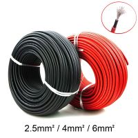 TUV certification EU U.S solar cable red or black PV cable wire 20m 6mm copper conductor XLPE sheath Wires Leads Adapters