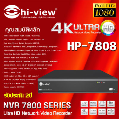 Hi-view รุ่น HP-7808 (NVR) 8Ch.