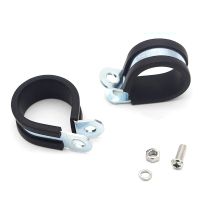 2pcs EPDM Rubber Lined P Clips Zinc Plated Mild Steel Cable Hose Pipe Clamp Tube Fixed Bracket 6/8/10/12/14/16/18/20/22/24-50mm