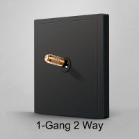 ◎ Wall Light Brass Lever Switch 1-4 Gang 2 Way Toggle Switch PC Flame Retardant Frosted Panel For Home