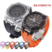 GA2100สำหรับ Casio G-SHOCK GA-2100 GA-2110นาฬิกาผู้ชายยางสร้อยข้อมือโปร่งใส PC กรณีโลหะหัวเข็มขัดผีเสื้ออุปกรณ์เสริม Watchband