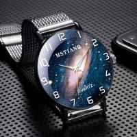 Genuine starry sky luminous watch for men middle and high school students Korean version ultra-thin waterproof fully automatic movement non-mechanical watch for men