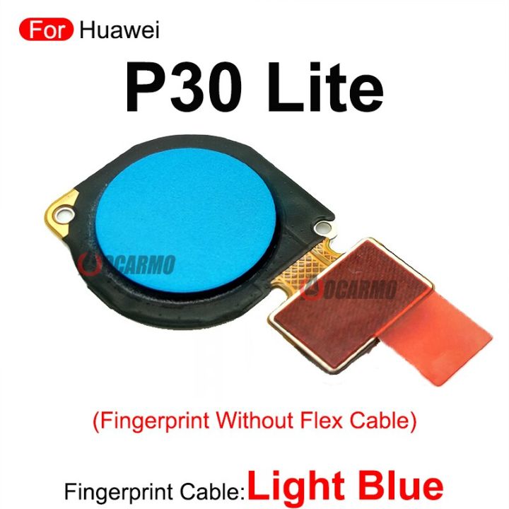 สีดำสีน้ำเงินสีขาวสำหรับ-p30-lite-p30lite-สายเคเบิลงอได้และชิ้นส่วนซ่อมแซมดั้งเดิมปุ่มลายนิ้วมือ