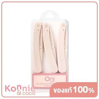 Oni Foldable Eyebrow Razor 3pcs #Sakura Pink มีดกันคิ้ว สีชมพูซากุระ 3 ชิ้น