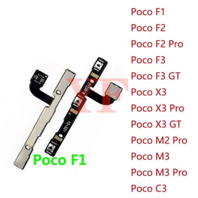 ‘；【。- For  Pocophone Poco F1 F3 F2 Pro X2 X3 NFC GT C3 M2 M3 Pro Power Volume ON OFF Switch Side Button Key Flex Cable Parts