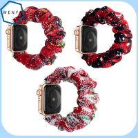 WENYA สายรัดสร้อยข้อมือคริสต์มาสสำหรับ IWatch 38มม. 42มม. 40มม. 44มม. ยืดได้สายรัดแบบมัดสายรัดข้อมือเดี่ยวสำหรับเทศกาลคริสต์มาส