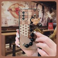Black pearl pendant Skin-friendly feel Phone Case For MOTO G51 5G Solid color Cartoon Skin feel silicone Nordic style