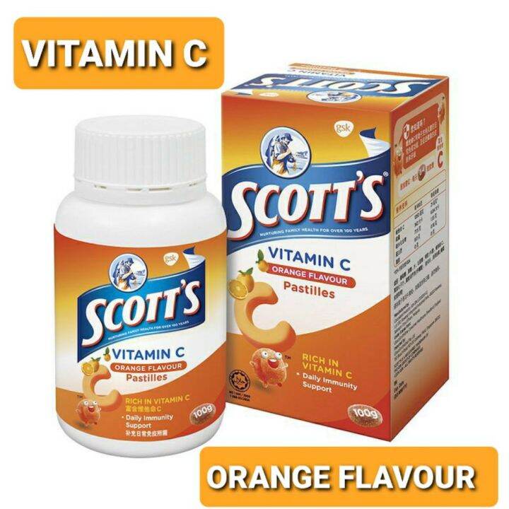 Scott's Chewable GUMMY Vitamin C for kids Orange Flavour 50's (100g) Lazada PH