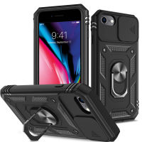 iPhone 8 Plus Case, WindCase Slide Lens Protection Rugged Armor Case Cover with Ring Holder Stand and Card Slot for iPhone 8 Plus / 7 Plus / 6s Plus / 6 Plus