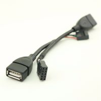 10pcs 10cm USB 2.0 Type A Female to Dupont 9 Pin Female Header Data Motherboard Adapter Cable