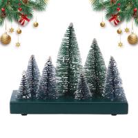 Decorated Christmas Tree With Lights With Snowflake Artificial Tiny Christmas Tree For Table With With Colorful LED Light Pine Needle Tree Combination Decor gorgeously