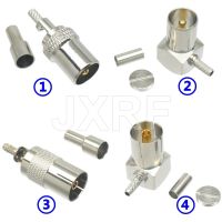 5PCS DVB-T TV PAL IEC male plug Female Right angle RF Coaxial Connector Crimp for LMR100 RG174 RG316 RG179 Cable