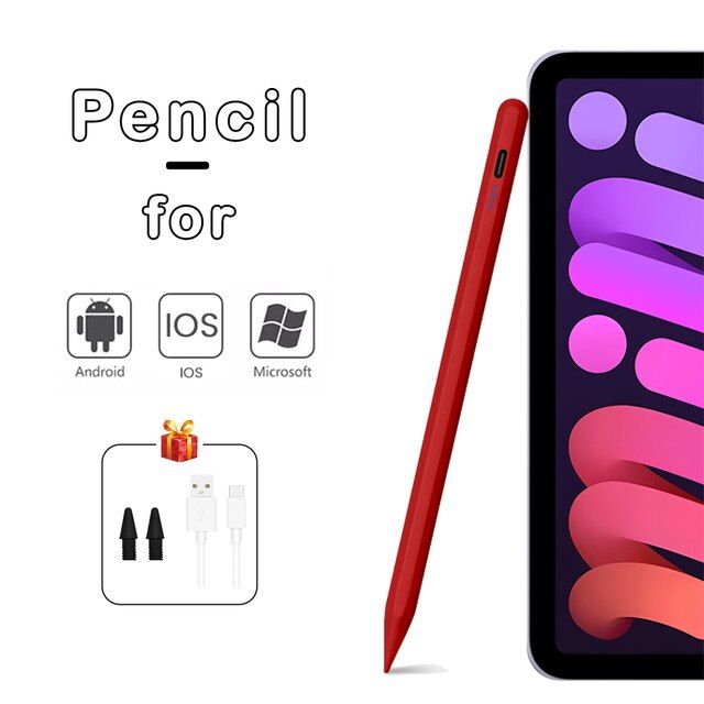 ปากกา-stylus-สากลสำหรับแผ่น-samsung-xiaomi-huawei-ios-windows-เขียนด้วยดินสอแฟชั่นสีแดงดำชมพู