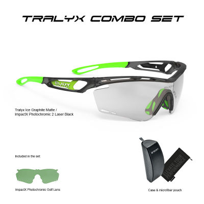 Rudy Project Tralyx Ice Graphite Matte ImpactX Photochromic 2 Laser Black + Golf Combo Set