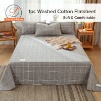 Dansunreve Plaid Flat Sheets Washed Cotton Bed Sheets ผ้าปูที่นอนสำหรับ King Queen Size Breatherable &amp; Ultra Soft คู่ผ้าคลุมเตียง