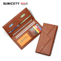 Cross Border New Multi-functional Anti-theft Brush Soft Leather Wallet+long Ultra-thin Splicing 20% Off Mens Wallet