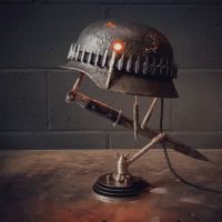 War Relics Lamp Retro Luminous Table USB Charging Lamp Statue Resin Desk Model Decor Memorial Collection Home Decoration Gifts