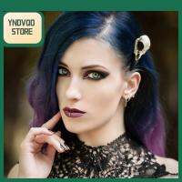 YNDVQO STORE สีดำสีดำ โครงกระดูกจำลองชาวเยอรมัน โกธิค โลหะผสมอัลลอยด์ คลิปผมสนุกสยองขวัญสร้างสรรค์ เทียมเทียมเทียม กิ๊บติดผมสำหรับผู้หญิง