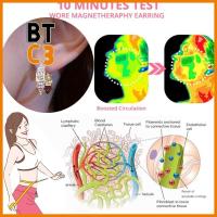 BTC3 2Pairs โลหะผสมอัลลอยด์ Lymphcvity แม่เหล็กบำบัดต่างหู ช่วยเพิ่มการไหลเวียนโลหิต กดจุดหู ต่างหูเม็ดเพชรเพื่อลดน้ำหนัก ประณีตประณีตประณีต ที่เจาะรู ต่างหูระบายน้ำเหลือง สำหรับผู้หญิง