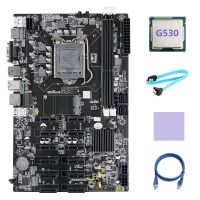 B75 12 PCIE ETH Mining Motherboard LGA1155 Motherboard+G530 CPU+SATA Cable+RJ45 Network Cable+Thermal Pad