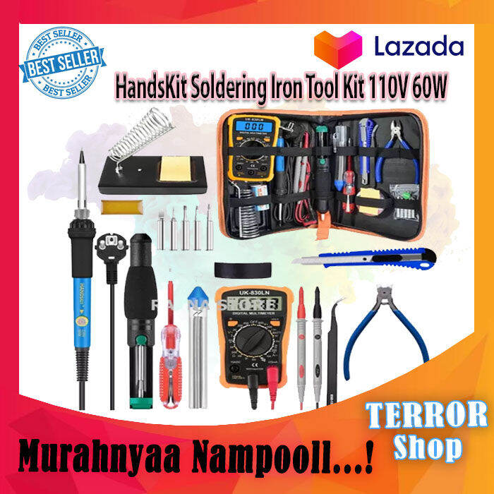 Bisa Cod Handskit Soldering Iron Tool Kit V W Set Solder Lengkap Dengan Digital