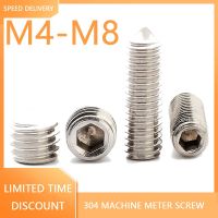 304 Stainless Steel Hexagon Headless Tip Set Screw M4 M5 M6 M8 Top Thread Tip Machine Meter Screw 10pcs  a  lot Screw Nut Drivers