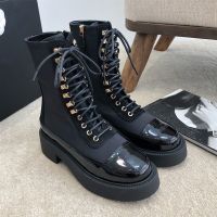 Luxury botas de mujer Lace Up chaussure Femme รถจักรยานยนต์ zapatos หนังข้อเท้ารองเท้า designer รองเท้าผู้หญิง BIKER COMBAT bottines