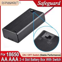 2 3 4 Slots AA AAA High quality DIY Battery Holder Storage Case Box With Switch amp;Cover for 18650 AA Batteries Standard Container