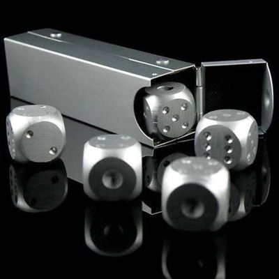 【CW】 5pcs Aluminum Stones Cubes Reusable Chilling for Whiskey Wine Keep Your Drink Cold Longer Beer Cooler