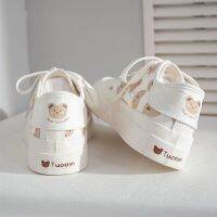 Pretty bear biscuit canvas shoes 2021 womens shoe蠻蠻小熊餅干帆布鞋2021女鞋百搭丑萌潮厚底小白鞋女