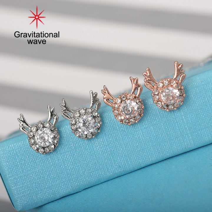 gravitational-wave-lovely-christmas-reindeer-antlers-shape-ear-stud-earrings-for-women-jewelry