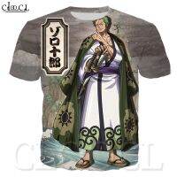 CLOOCL หนึ่งชิ้น Roronoa Zoro เสื้อยืดแขนสั้นลายอะนิเมะญี่ปุ่นพิมพ์ลาย3D สร้างสรรค์ลำลองเสื้อขนาดใหญ่ฤดูร้อน